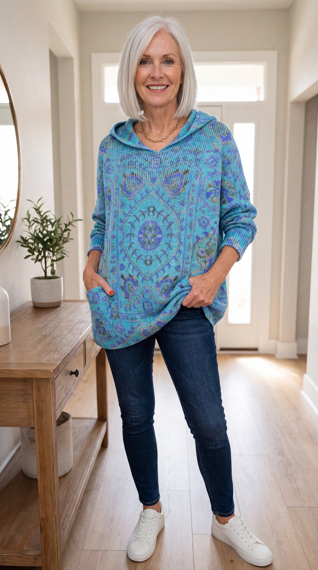 Seraphina Retro Hooded Knit Tunic