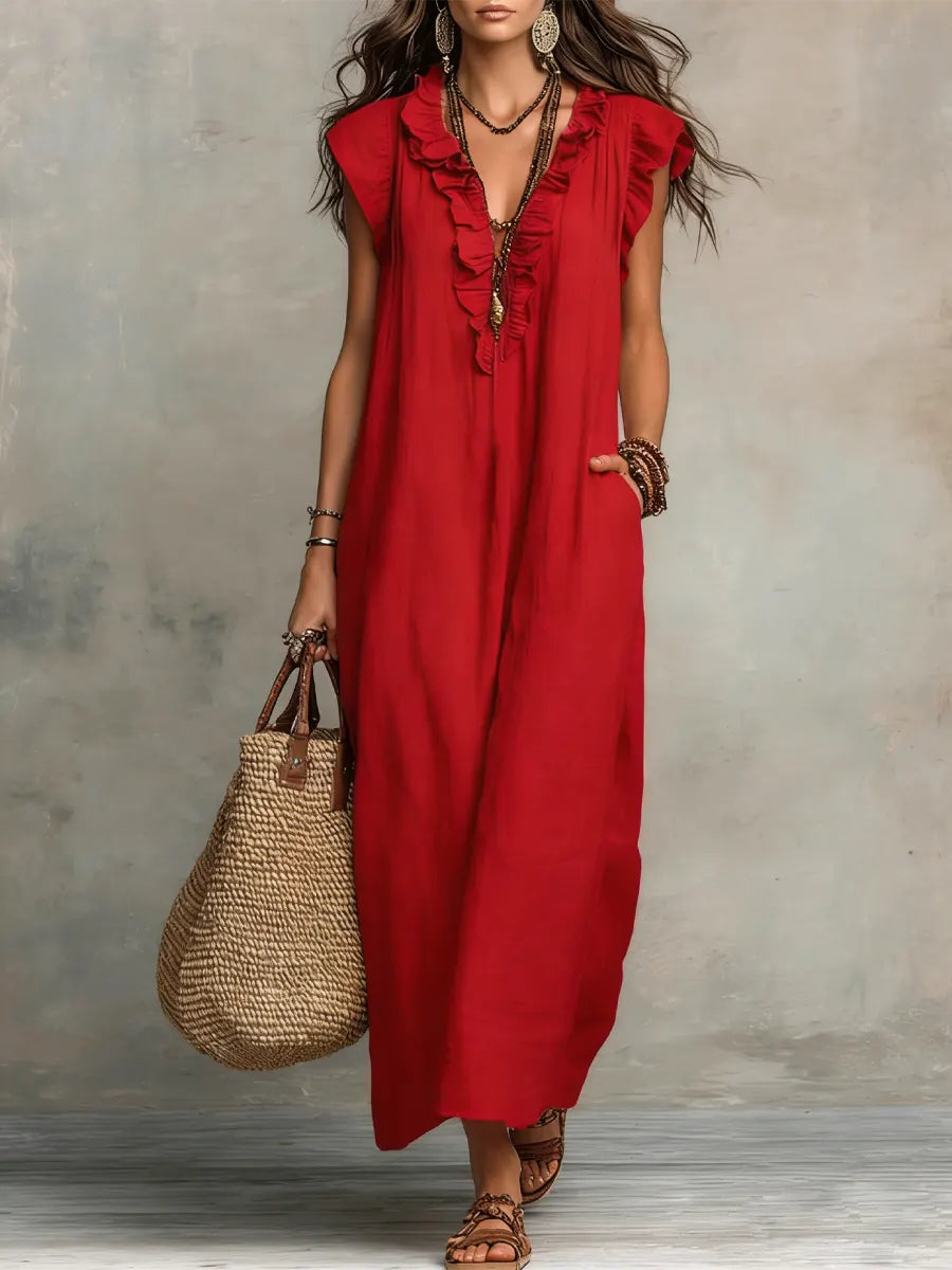 Josette | Elegant Ruffle Maxi Dress