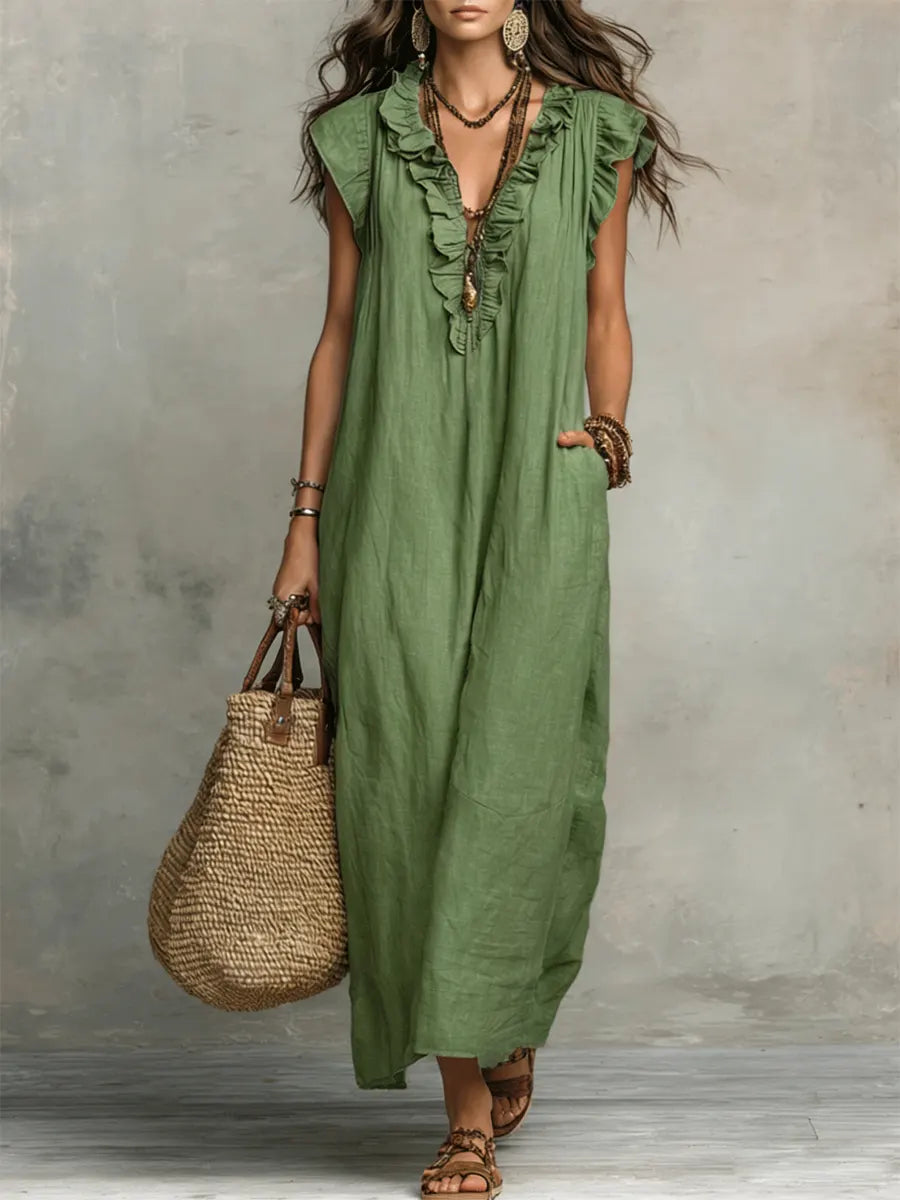 Josette | Elegant Ruffle Maxi Dress