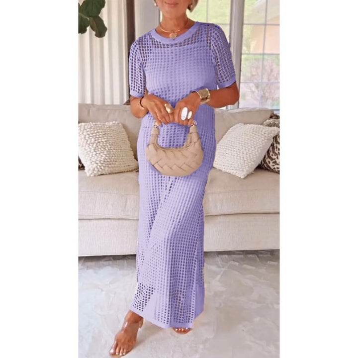 Béatrice | Robe longue ajourée avec doublure