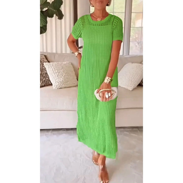 Béatrice | Robe longue ajourée avec doublure