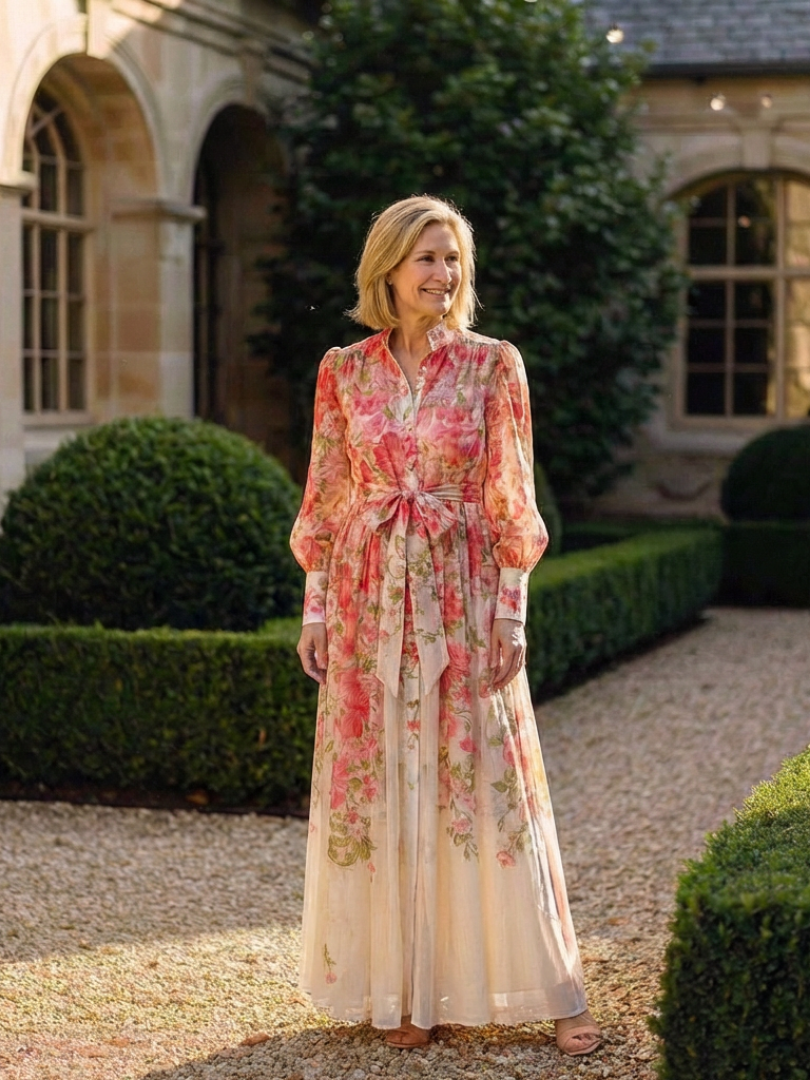 Andrea | Vestido Maxi Floral con Vuelo