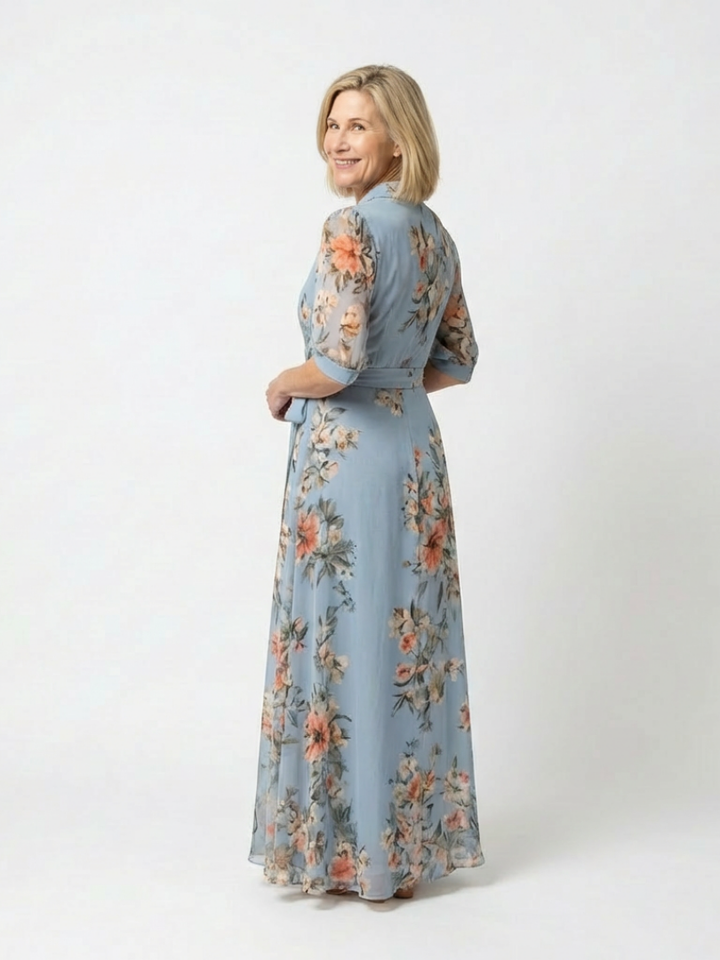 Élodie | Robe maxi florale croisée