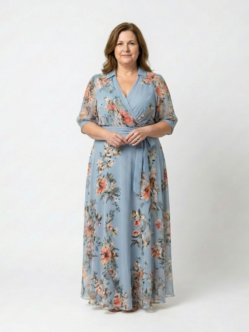 Élodie | Robe maxi florale croisée