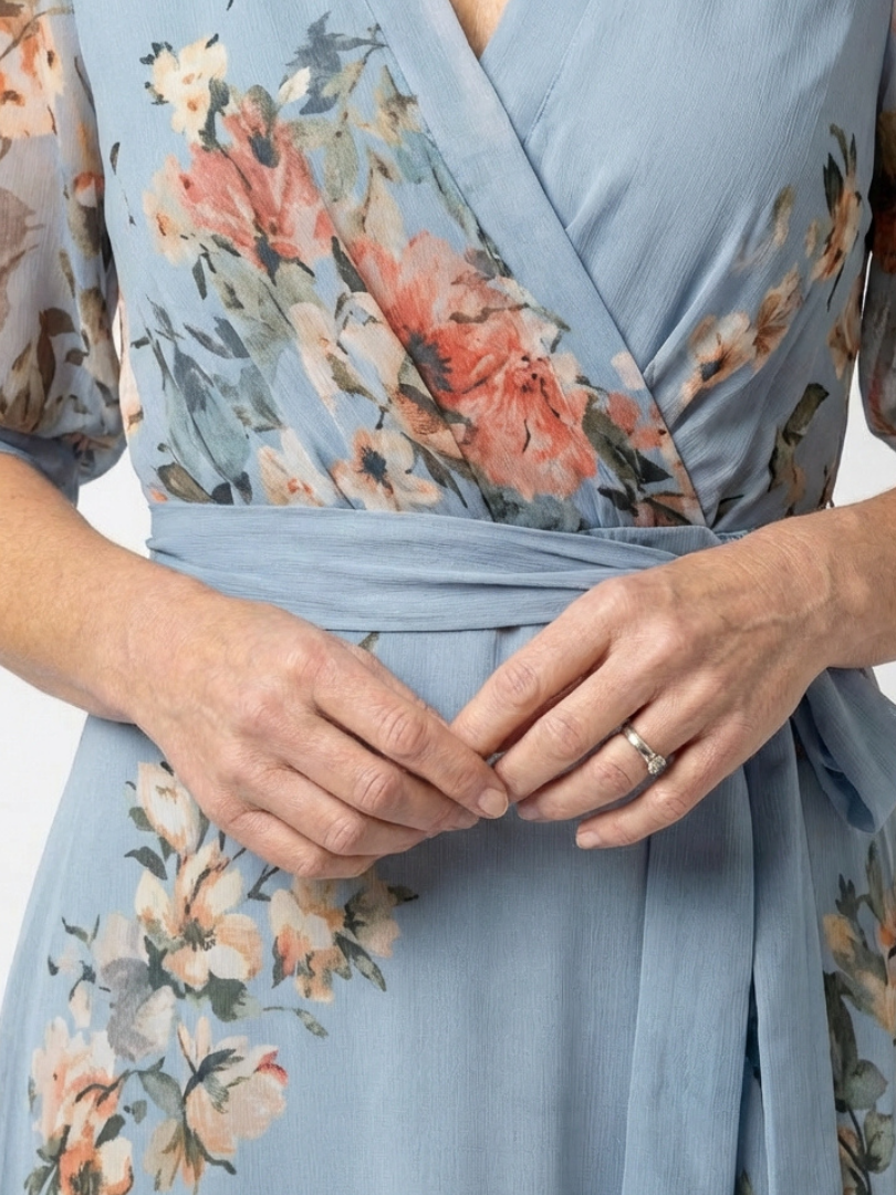 Eva | Vestido Maxi Floral con Escote en V