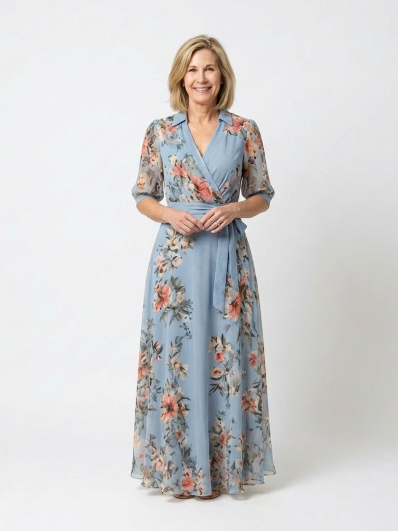 Élodie | Robe maxi florale croisée